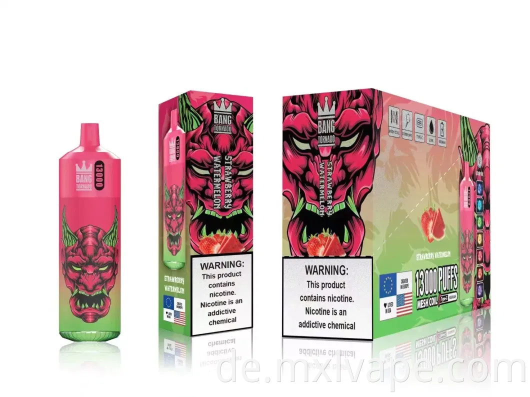 Original China Factory Randm Bang King Tornado führte E-Zigarette 13000 Puffs Einweg-Vape